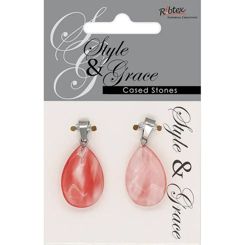 Rose Quartz Stone Teardrop Facet Pendant
